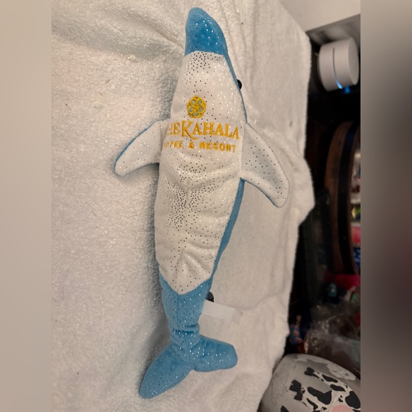 The Kahala Blue and White Plush Dolphin with Logo - Picture 2 of 4